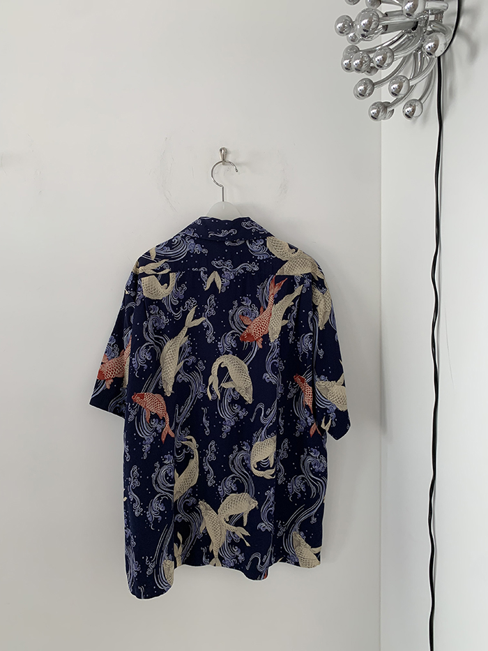 90's "KARL HELMUT" polyester summer Shirt / 착샷만