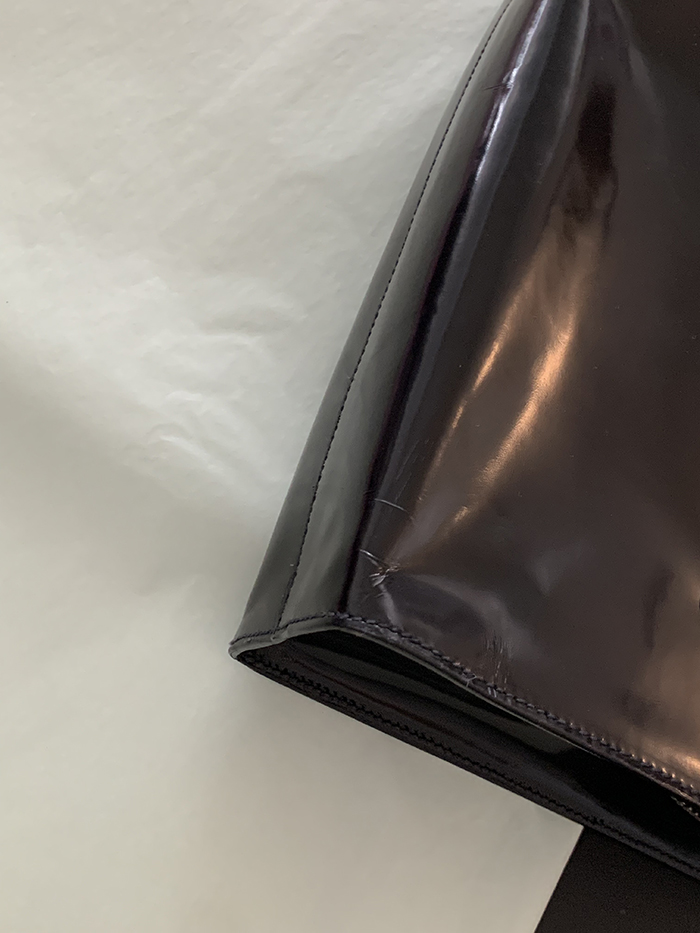 90's "PRADA" Leather Box Tote Bag (rare design) 복제