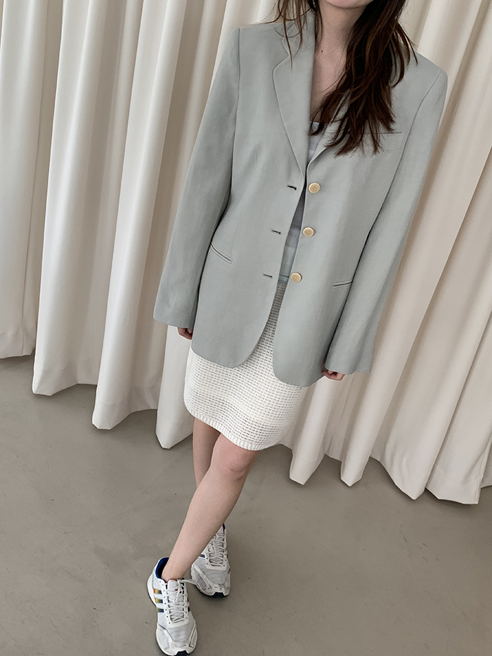 90's "Giorgio Armani" Three buttons wool x silk Jacket 복제