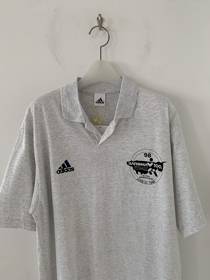 (Deadstock) 90's "ADIDAS 98" Cotton Pique Shirt