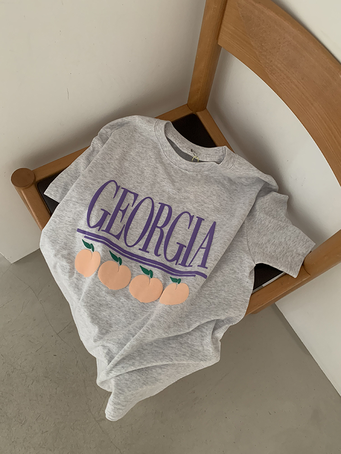 (new product) "Georgia Peaches" Puff Print (Grey)