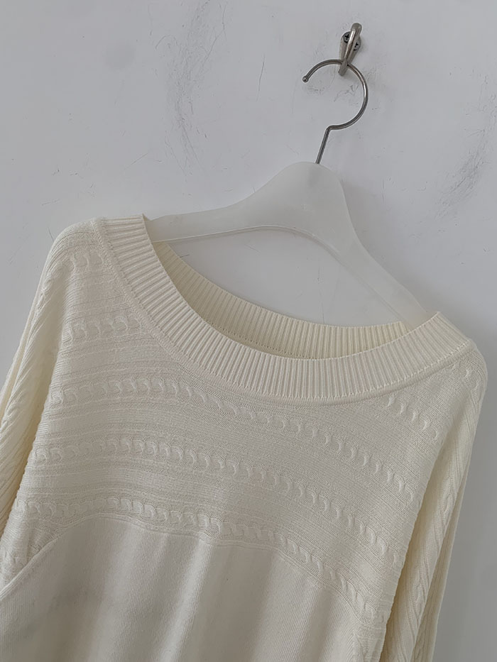 90's "Courreges" cotton x acrylic Knit