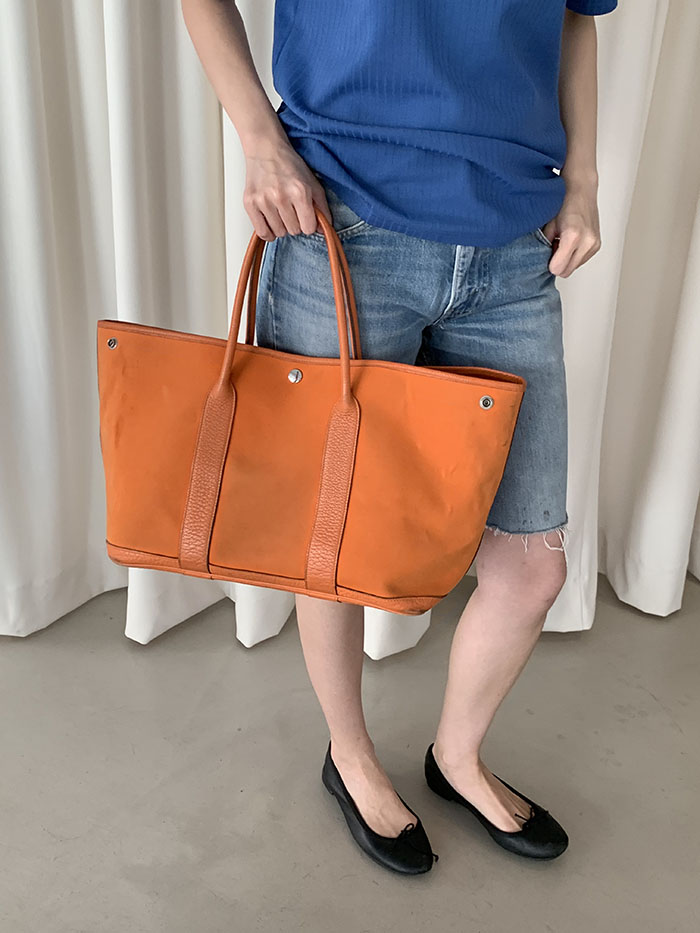 00's Vintage "Hermes" Garden Party Bag 제품 사진 찍고 올리기