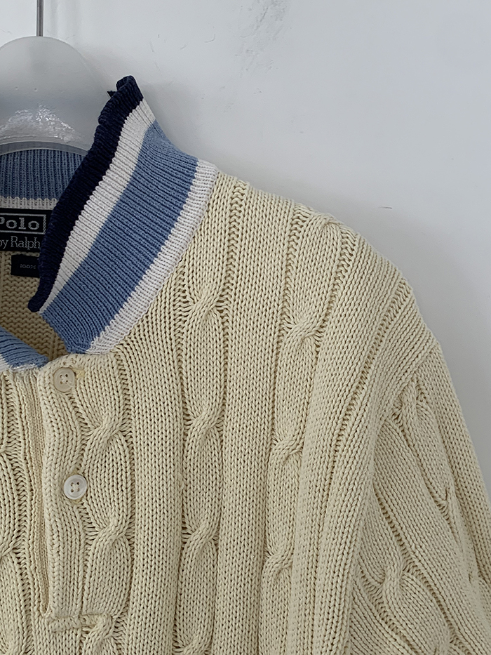 90's "Polo Sport Ralph Lauren" cotton Pique Knit (Rare Design) 복제