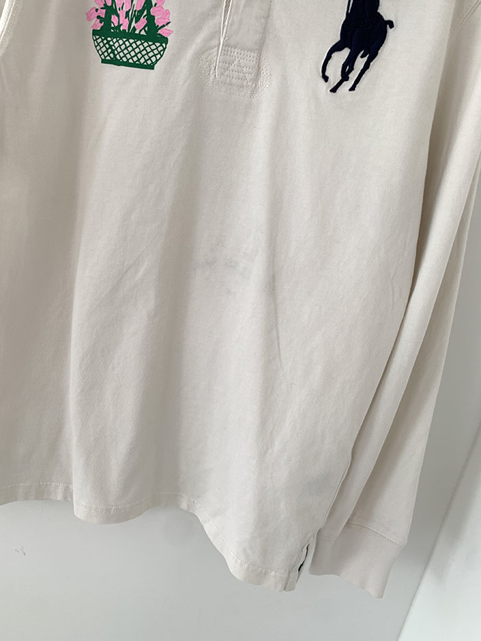 Vintage "Melbourne Flower Gaarden Show" by Polo Ralph Lauren Rugby" Pique Shirt 복제