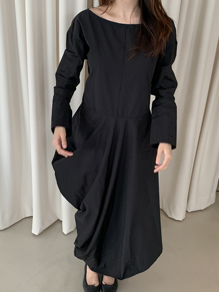 (new product) "Deveaux New York" cotton shirring Dress