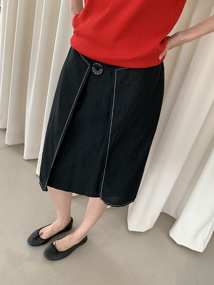 80's "Valentino" Leather Skirt 복제 복제