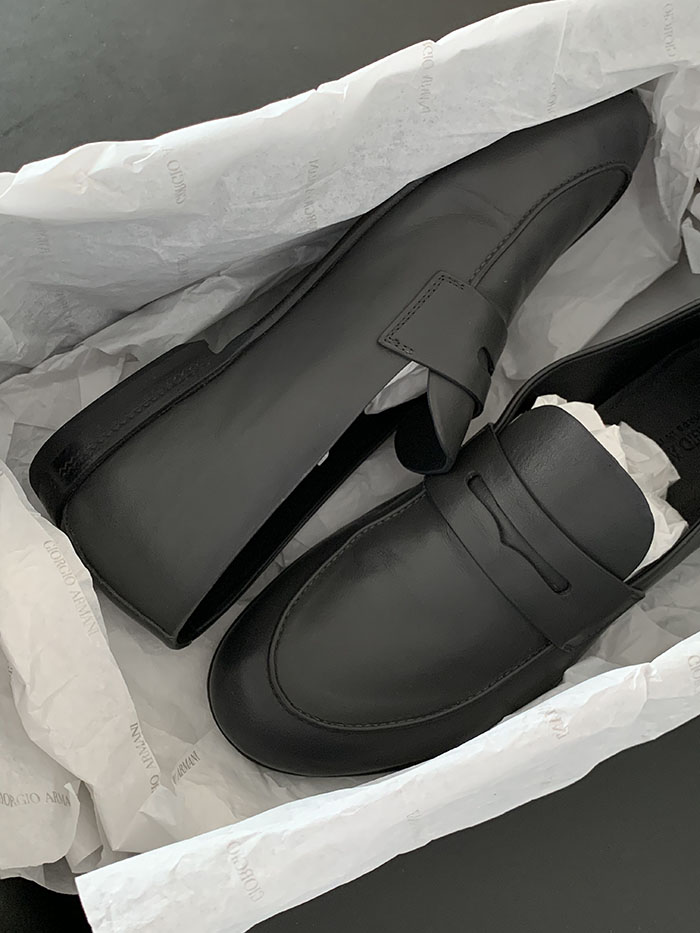 "Giorgio Armani" Calf Leather Loafer Shoes