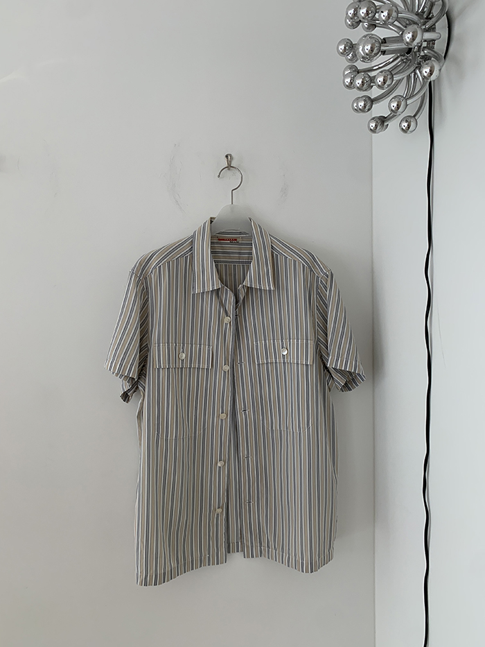 00's "PRADA" cotton pocket short Shirt