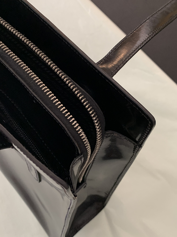 90's "PRADA" Leather Box Tote Bag (rare design) 복제