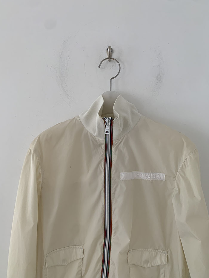 90's "PRADA" nylon zip up collar Jacket 복제