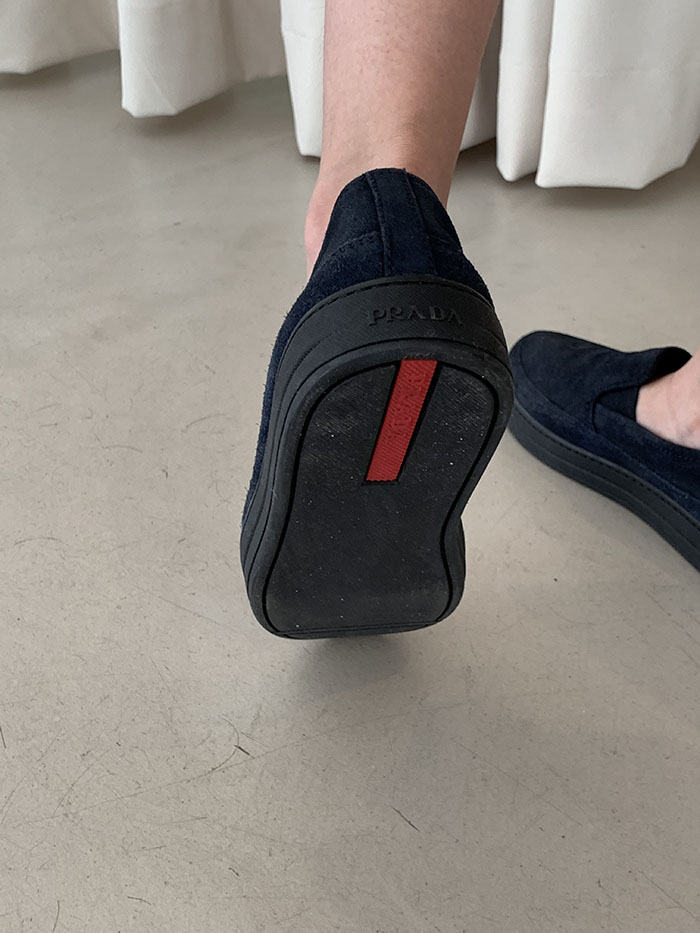 00's "PRADA" Velcro Slip-on Shoes