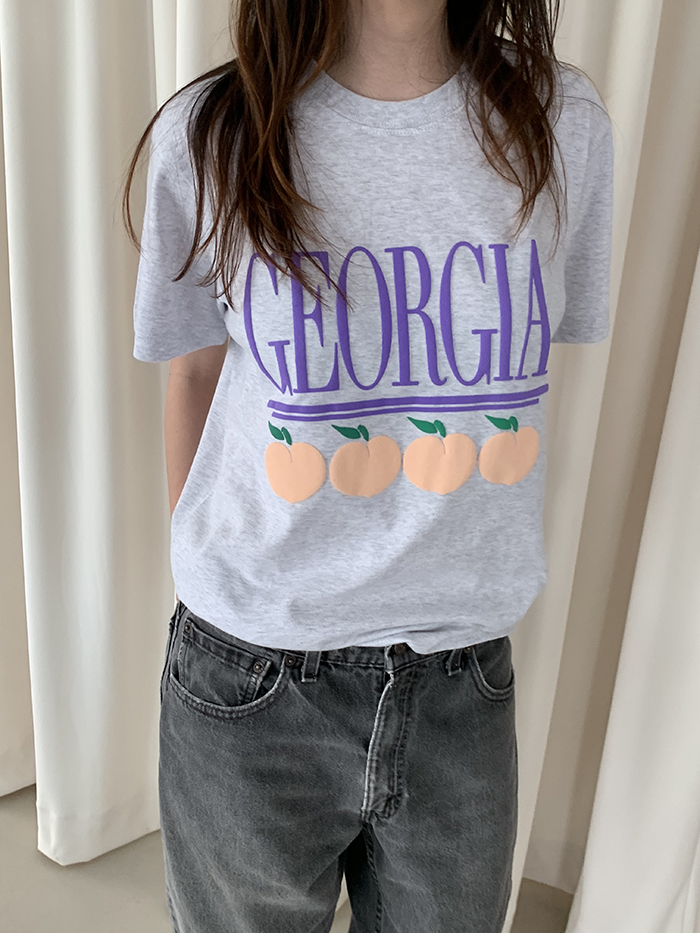 (new product) "Georgia Peaches" Puff Print (Grey)