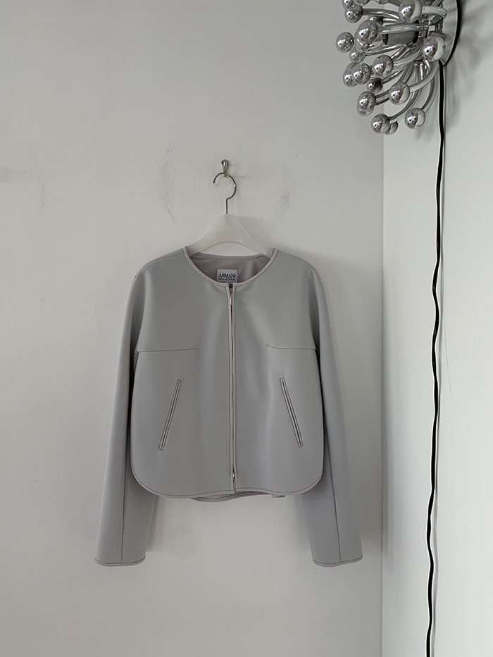 00's "Armani Collezioni" linen x silk Crop Jacket 복제
