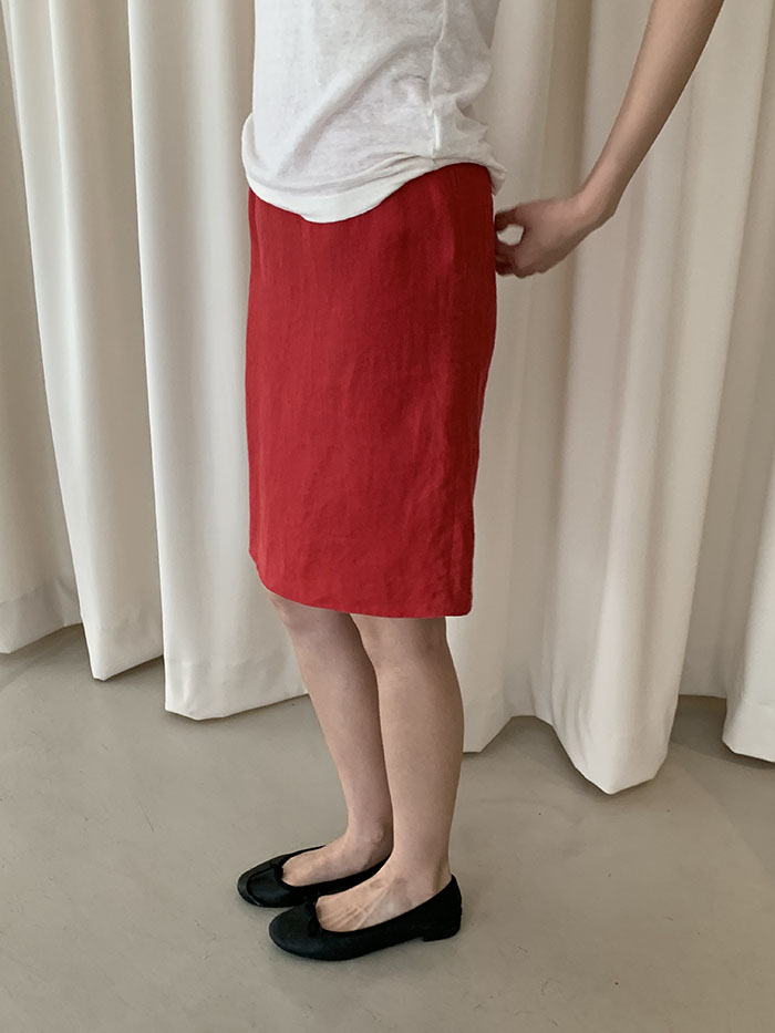 00's "PRADA" linen Skirt