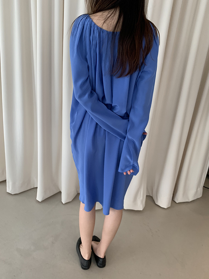 00's "JIL SANDER" silk wrinkle Dress