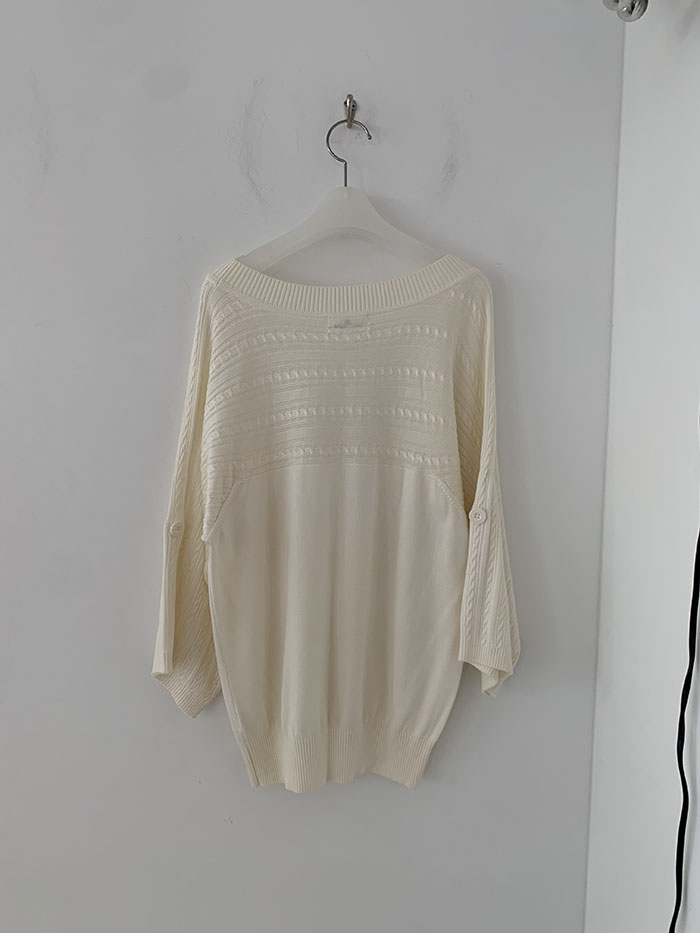 90's "Courreges" cotton x acrylic Knit