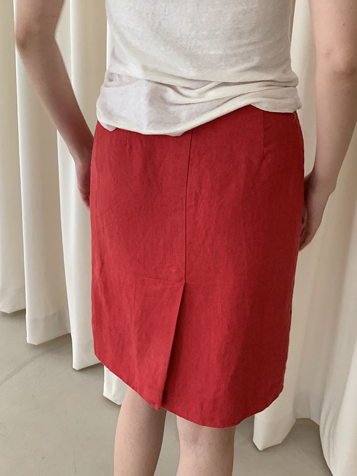 00's "PRADA" linen Skirt
