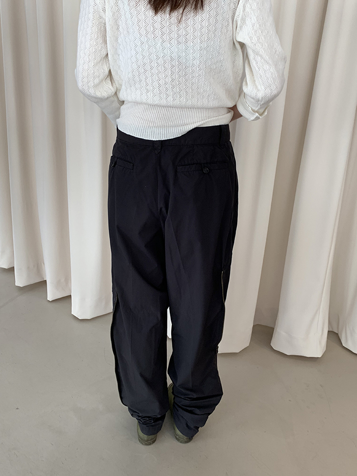 80's "ISSEY MIYAKE" side zip wide Pants (Archive)