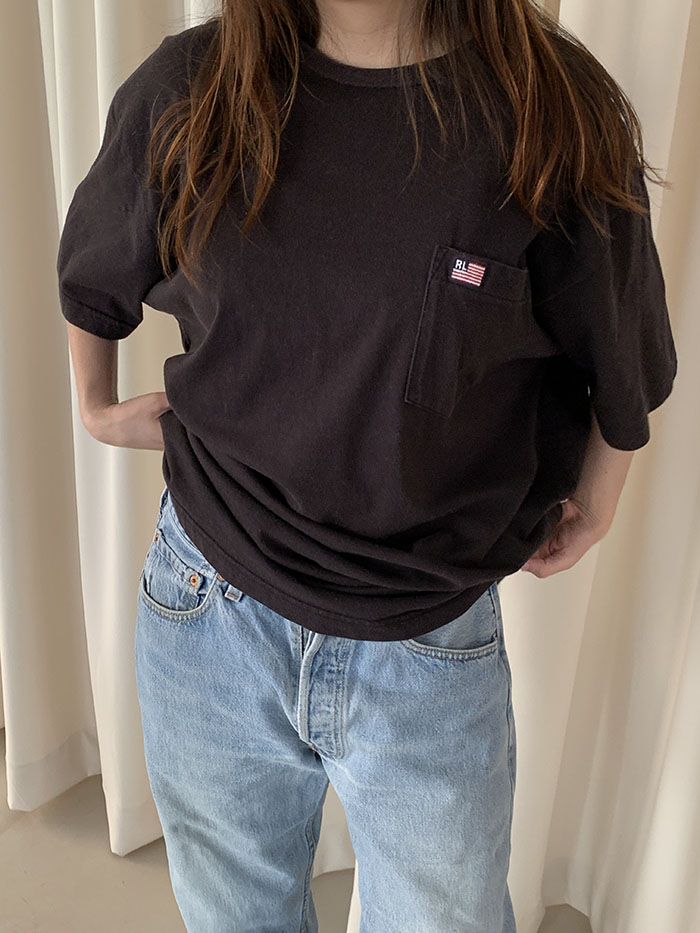 90's "Polo Ralph Lauren" cotton Pocket T-shirt 복제
