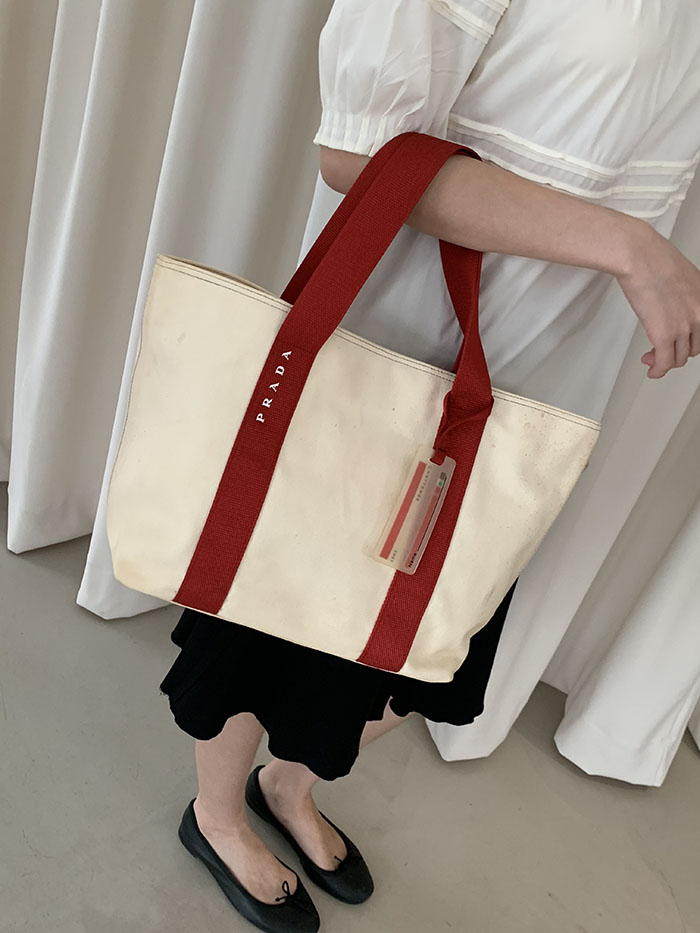 (Deadstock) 00's "PRADA" Canvas tote Bag