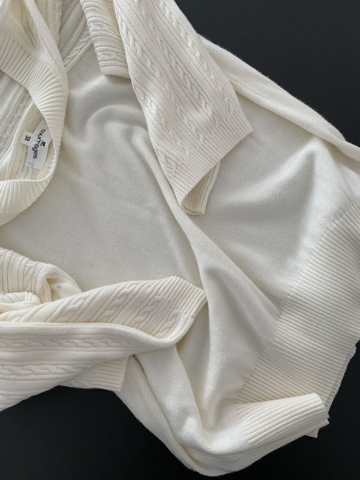 90's "Courreges" cotton x acrylic Knit