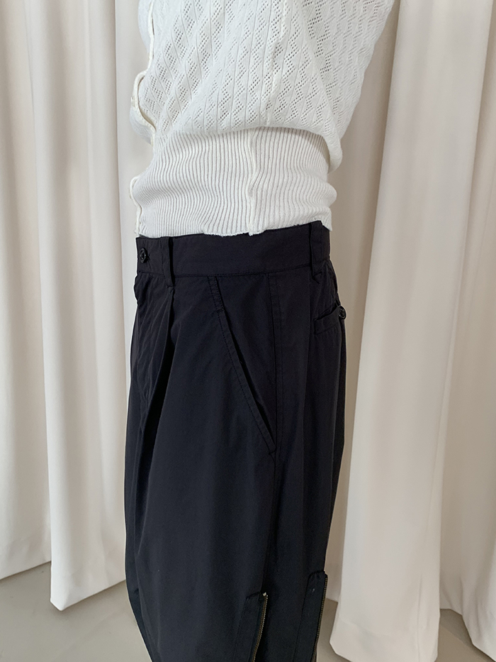 80's "ISSEY MIYAKE" side zip wide Pants (Archive)