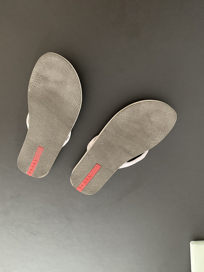 (Deadstock) 00's "PRADA" enamel sandal shoes 복제