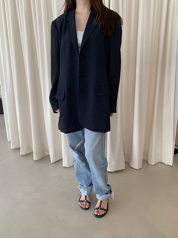00's "Giorgio Armani" Three buttons Linen Jacket 복제