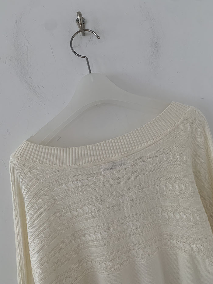 90's "Courreges" cotton x acrylic Knit