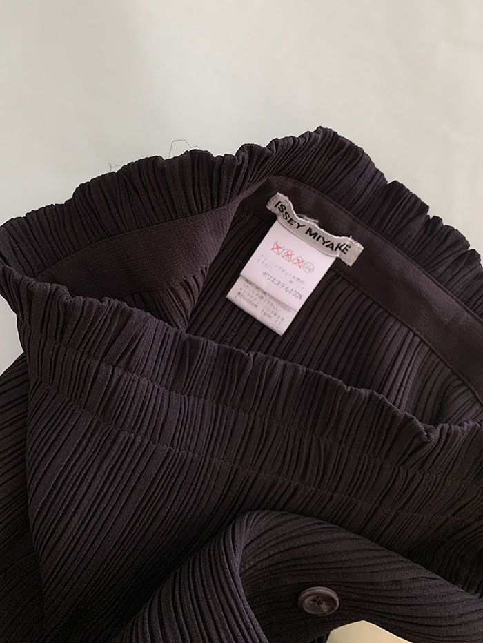 80's "HAI by ISSEY MIYAKE" Leather Skirt 복제