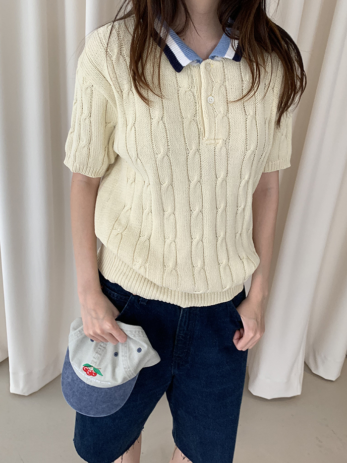 90's "Polo Ralph Lauren" cotton Pique Knit