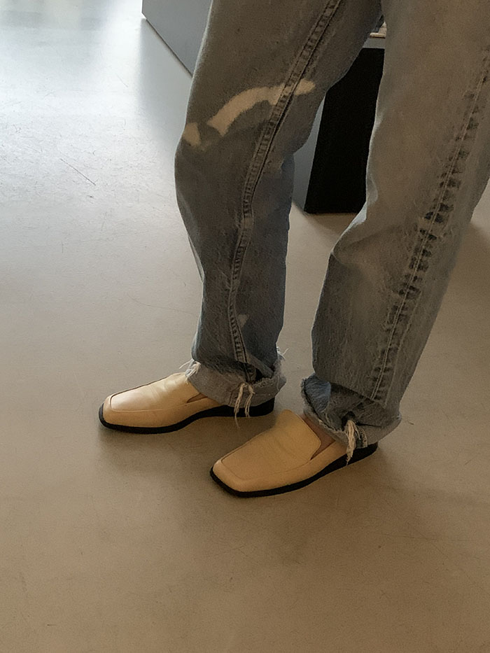 00s "Hermes" Logo Leather Shoes 복제 복제