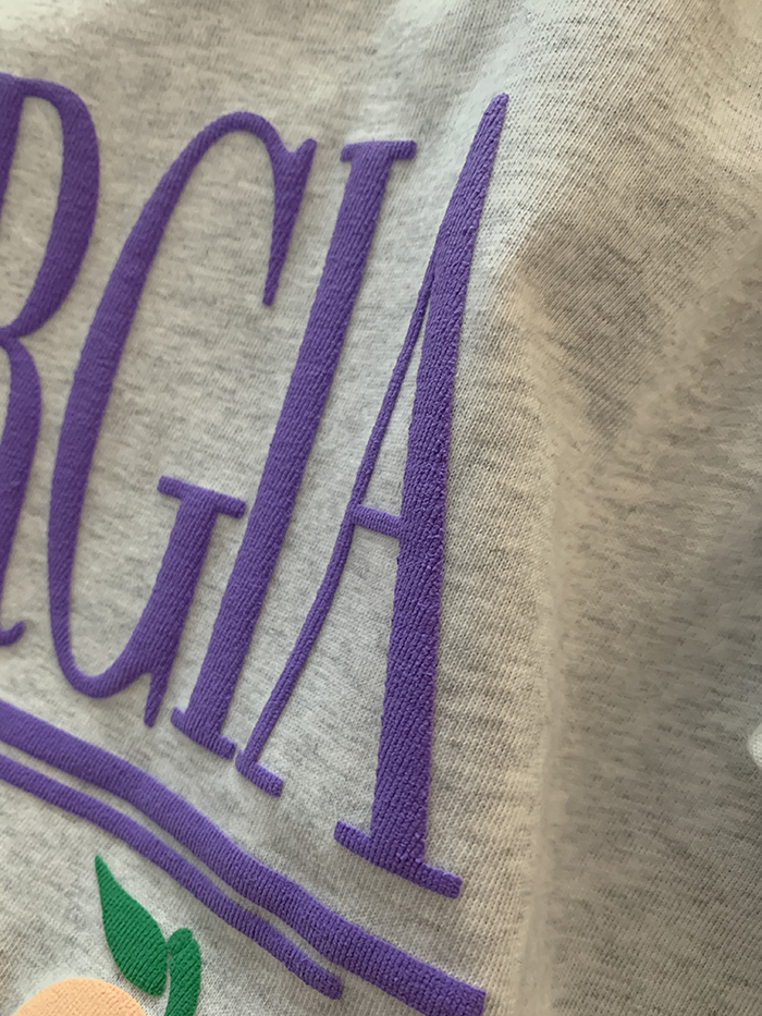 (new product) "Georgia Peaches" Puff Print (Grey)