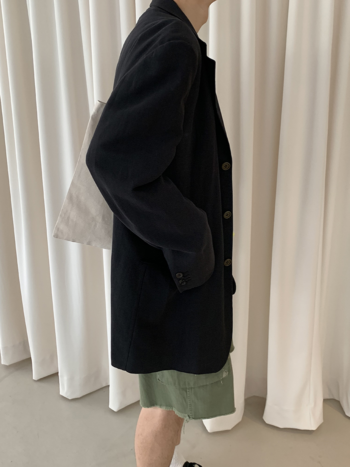00's "Giorgio Armani" Three buttons linen Jacket