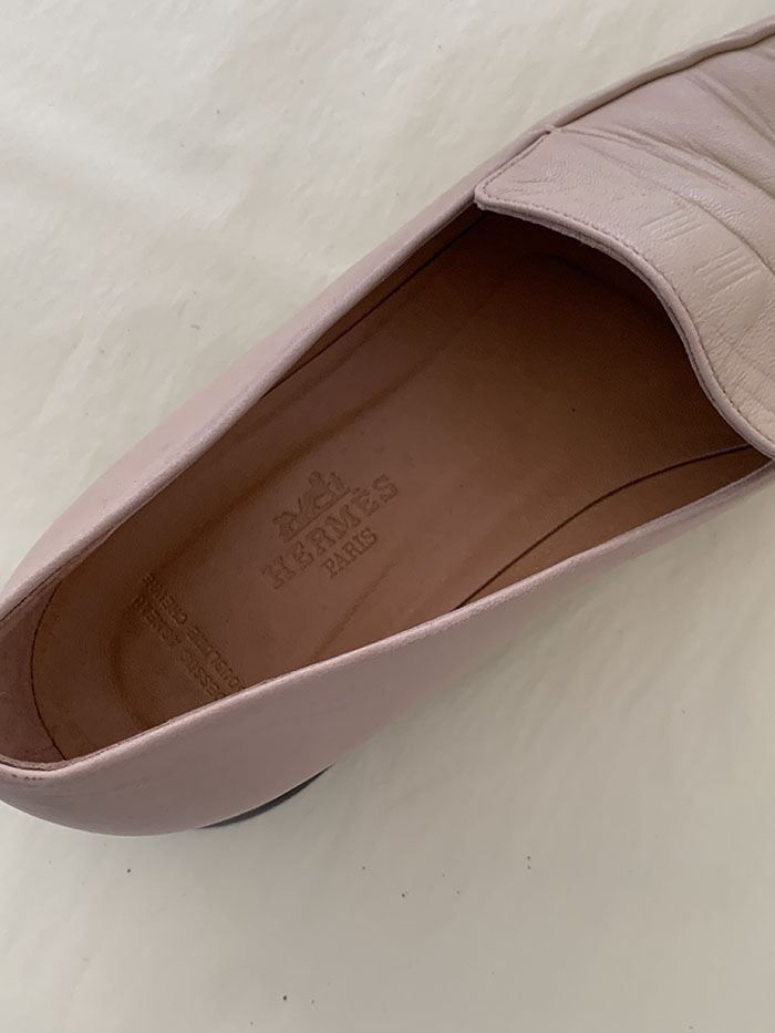 00s "Hermes" Logo Leather Shoes 복제 복제