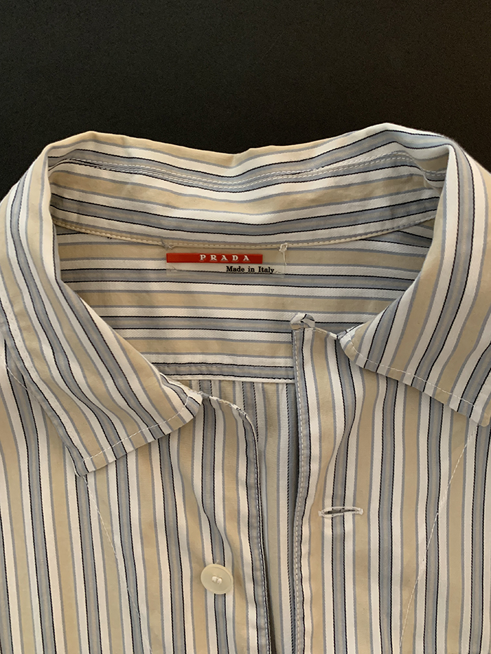 00's "PRADA" cotton pocket short Shirt