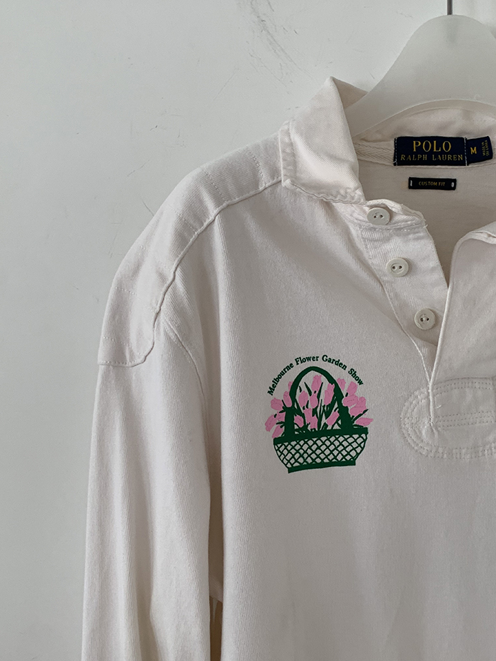 Vintage "Melbourne Flower Gaarden Show" by Polo Ralph Lauren Rugby" Pique Shirt 복제