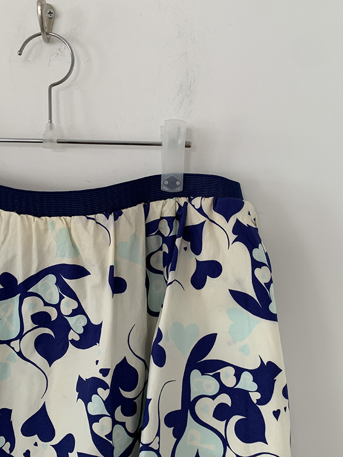 00's "Prada" flower cotton banding Skirt