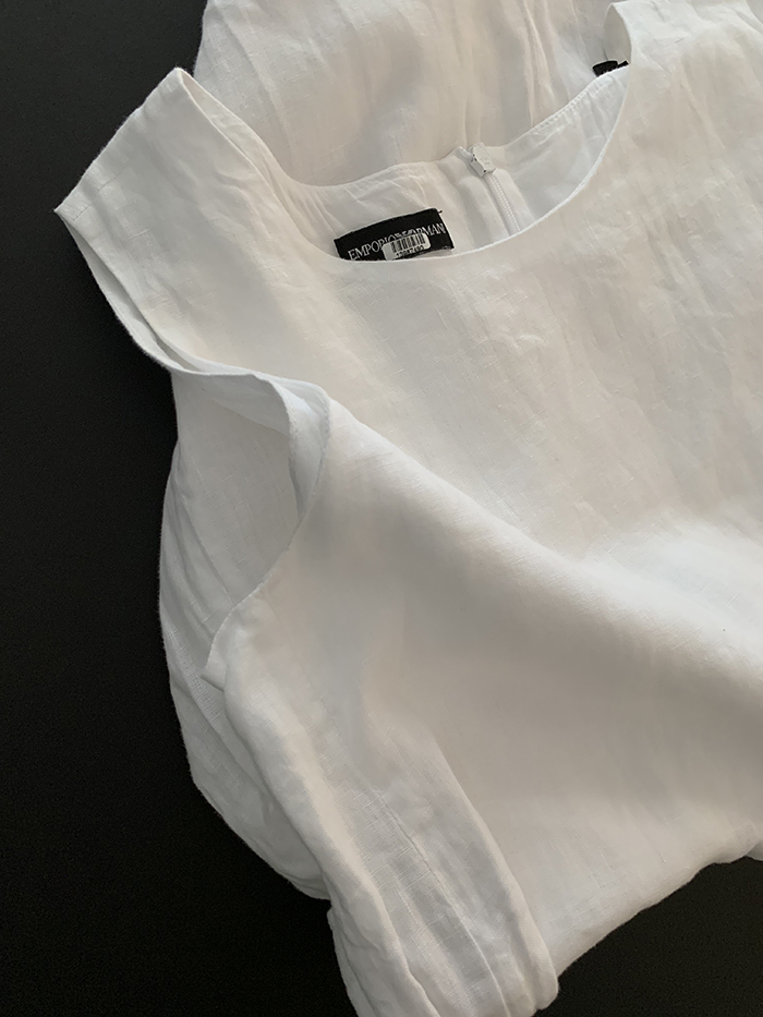 00's "Emporio Armani" linen white Dress