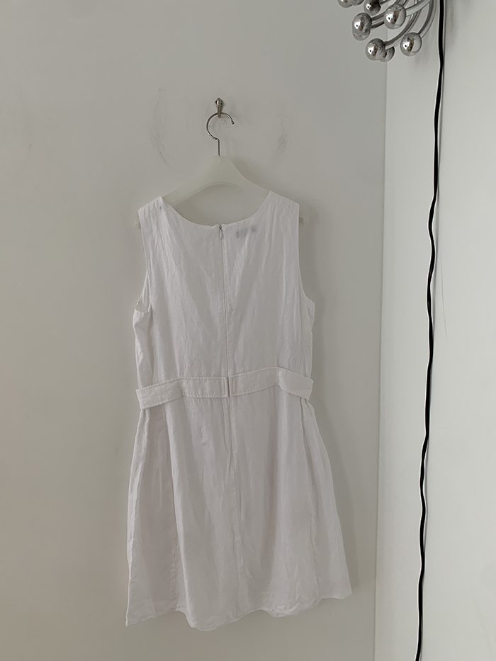 00's "Emporio Armani" linen white Dress