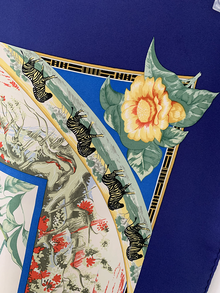 80's "Hermes Pourvu qu'on ait l'ivresse" Silk Scarf 복제