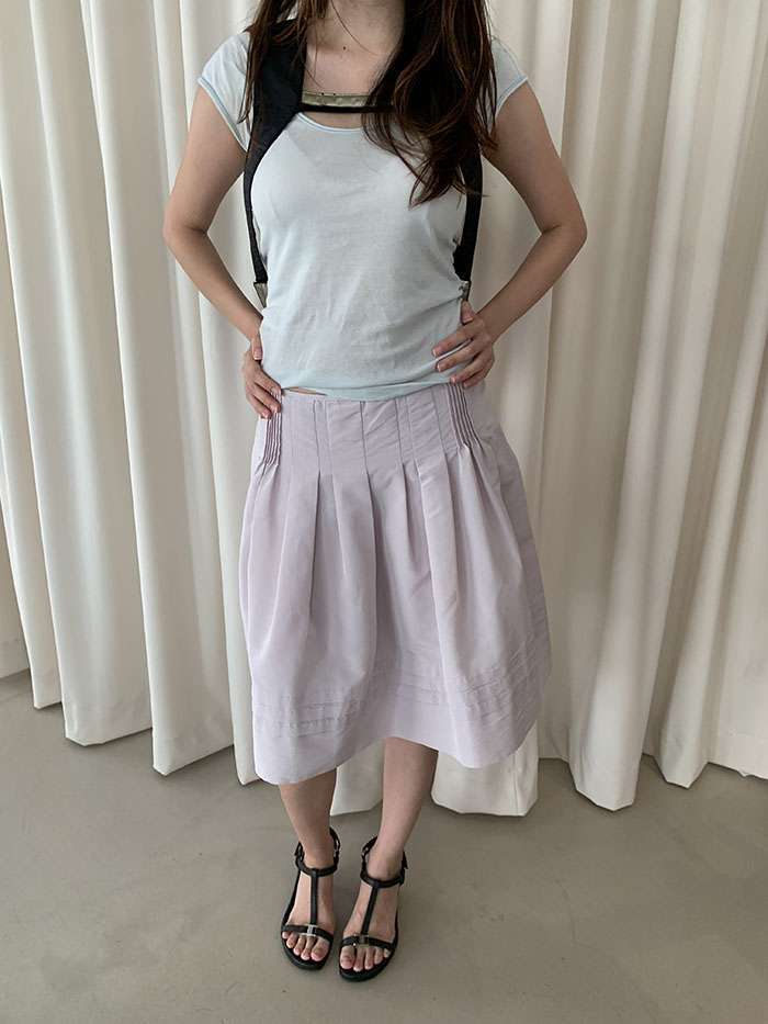 00's "Prada" cotton Button Skirt 복제