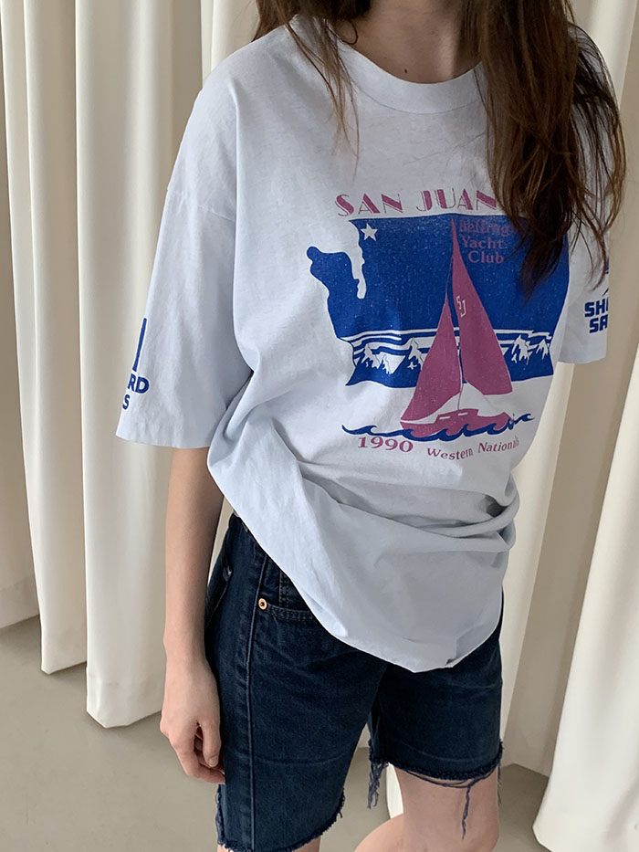 90's "Yacht Club" 50/50 USA T-shirt