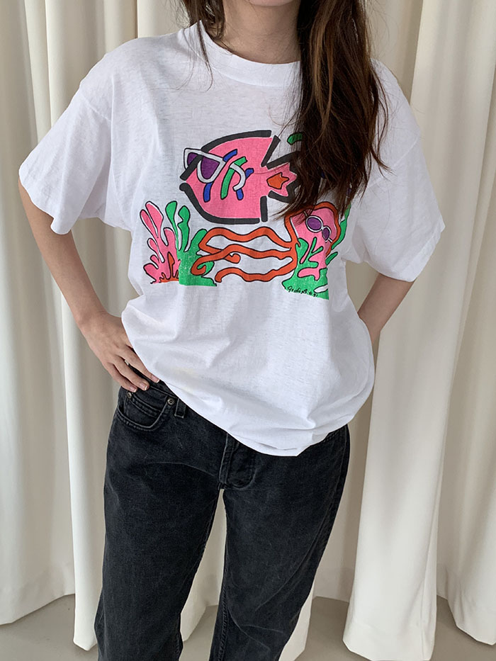90's "Fish" 50/50 USA T-shirt