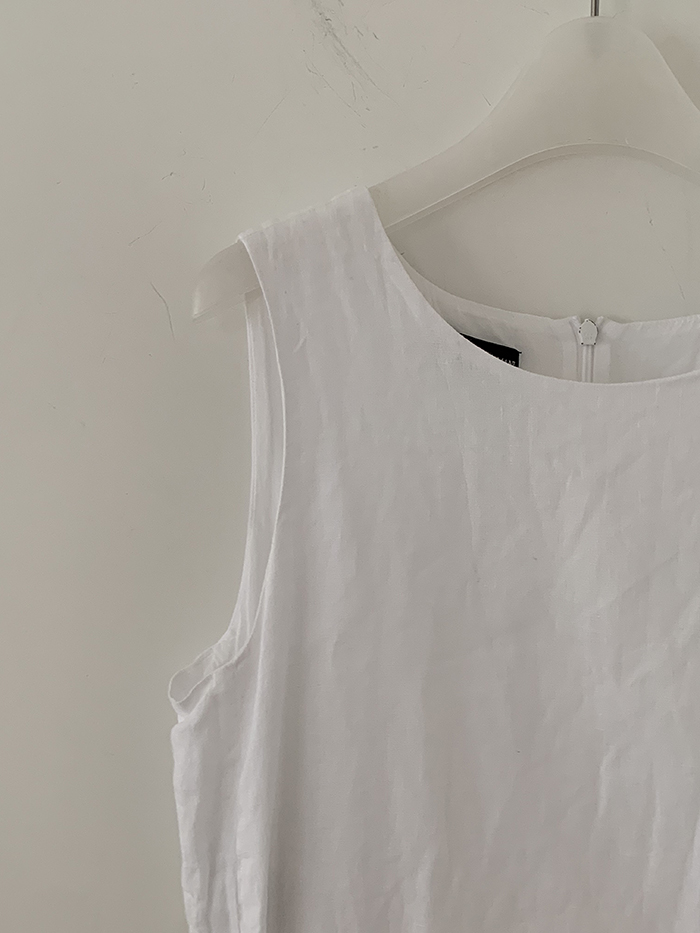 00's "Emporio Armani" linen white Dress