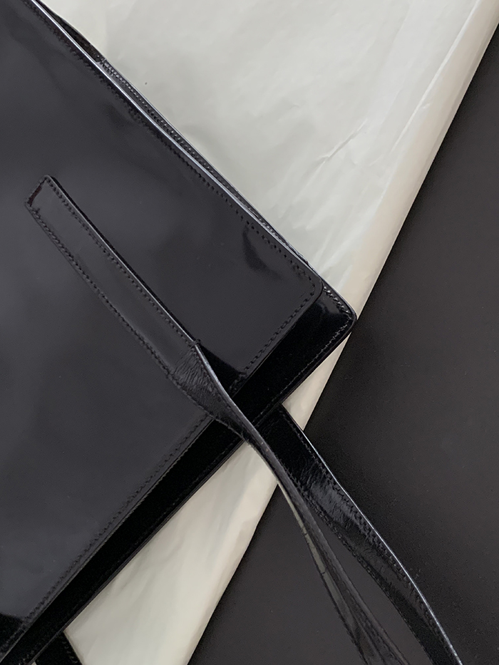 90's "PRADA" Leather Box Tote Bag (rare design) 복제
