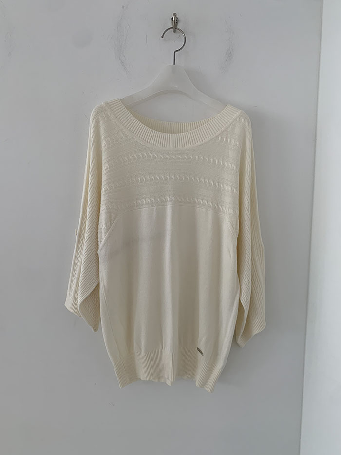 90's "Courreges" cotton x acrylic Knit