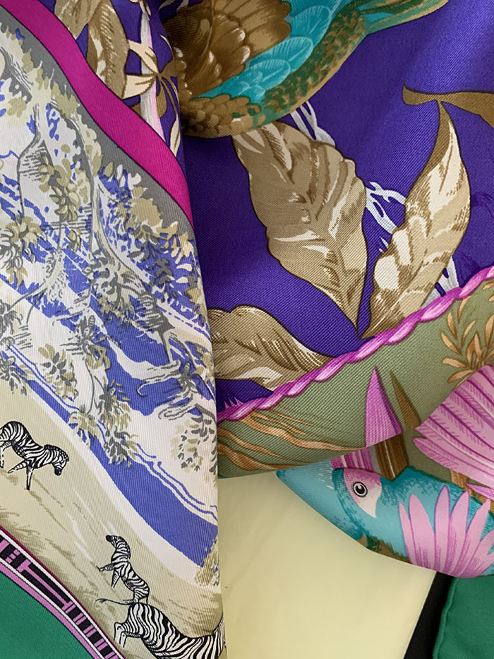 90-00's "Hermes" Silk Scarf 복제