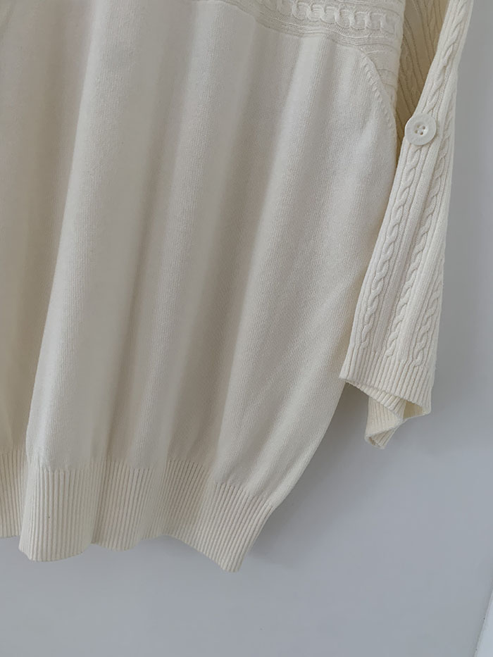 90's "Courreges" cotton x acrylic Knit